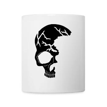 Demi-crâne noir - Mug blanc - blanc - Devant