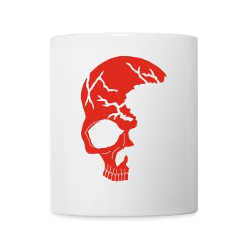 Demi-crâne rouge - Mug blanc - blanc - Devant