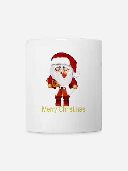 Weihnachtsmann mit Geschenkpaket - Tasse - Weiß