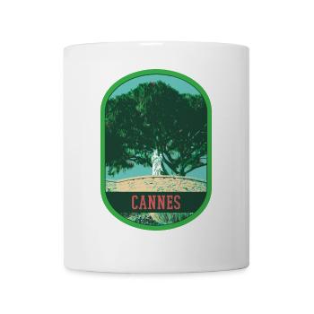 Écusson Illustration Suquet, Cannes, France - Mug blanc - blanc - Devant
