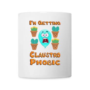 I'm getting Claustrophobic - cacti cactus balloon - Mug - white - Front