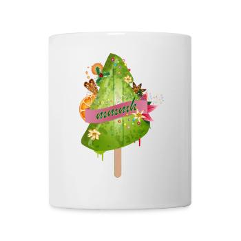 luminous Christmas tree ice cream and Christmas decorations - Mug - white - Front