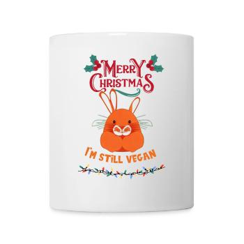 Rabbit Christmas Vegan /I'm still vegan - Mug - white - Front