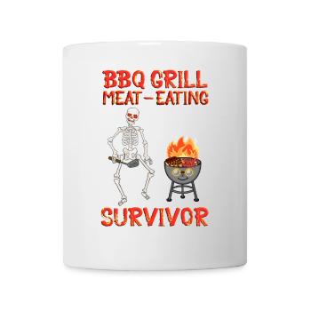BBQ Grill Mangeur de viande Survivant Squelette - Mug blanc - blanc - Devant
