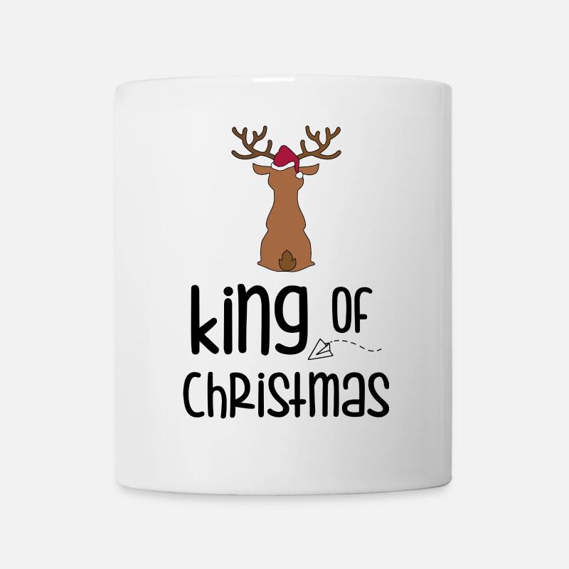 Hirsch mit Weihnachtsmütze - Tasse - Weiß