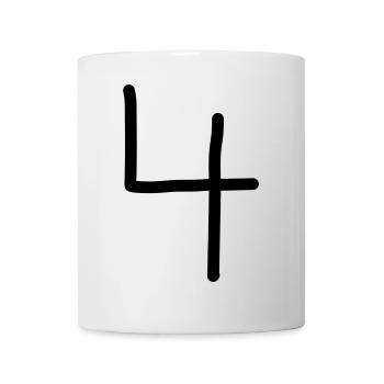 4 Numéro quatre numéro noir anniversaire - Mug blanc - blanc - Devant
