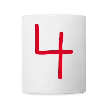 4 Numéro quatre numéro noir anniversaire - Mug blanc - blanc - Devant