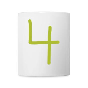 4 Numéro quatre numéro anniversaire vert - Mug blanc - blanc - Devant