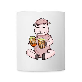 Sheep with beer glasses Beer Drinking alcohol - Mug - white - Front