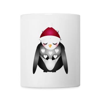 hibou rêveur avec chapeau de Noël Père Noël - Mug blanc - blanc - Devant
