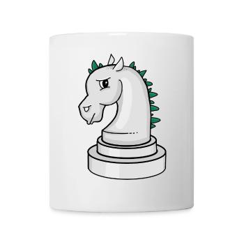 Schachfigur: genervtes Punk-Schachpferd - Tasse - Weiß - Vorne