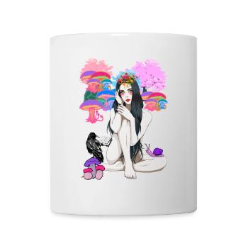 erotisch spirituell okkult Ritual Magie nackte Fee - Tasse - Weiß - Vorne