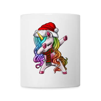 Dabbing Unicorn Dabbendes Einhorn Santa Christmas - Tasse - Weiß - Vorne