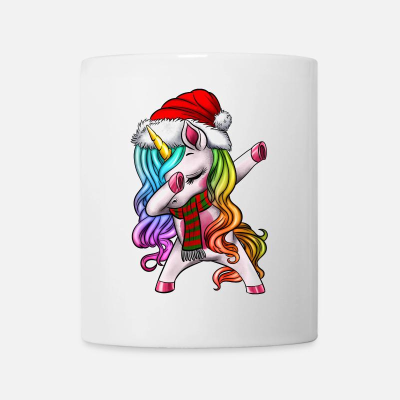 Dabbing Unicorn Dabbendes Einhorn Santa Christmas - Tasse - Weiß