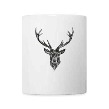 Deer Head Drawing – Realistic Animal Sketch - Mug - white - Front