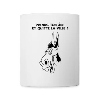Prends ton âne et quitte la ville (noir) - Mug blanc - blanc - Devant