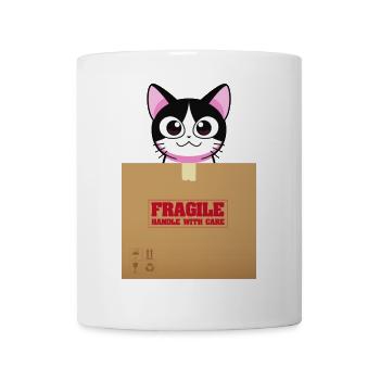 Kitten on Fragile Box Kawaii - Mug - white - Front