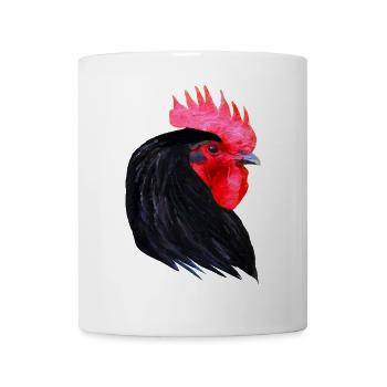 volgelmotiv für männer, hahnenkopf - Tasse - Weiß - Vorne