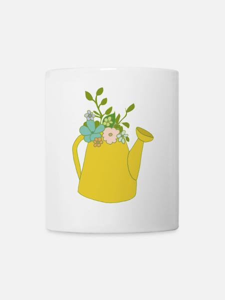 giesskanne blumen - Tasse - Weiß
