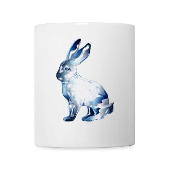Lapin en verre coloré en verre - Mug blanc - blanc - Devant