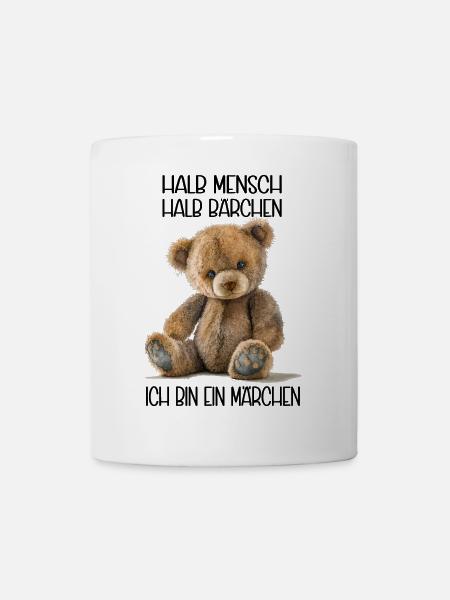 Bär halb Mensch Halb Bärchen Kuschelteddy - Tasse - Weiß