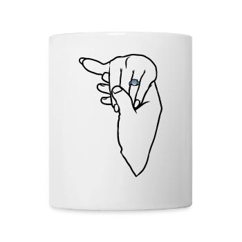 Verlobungs-Ehering-Hand - Tasse - Weiß - Vorne