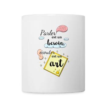 Ecouter est un art - Mug blanc - blanc - Devant