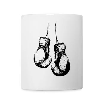 Gants de boxe suspendus noir - Mug blanc - blanc - Devant