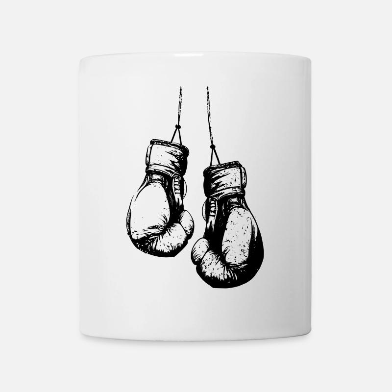 Hanging boxing gloves black - Mug - white