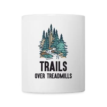 Trailrunning - Trails über Laufbänder - Tasse - Weiß - Vorne