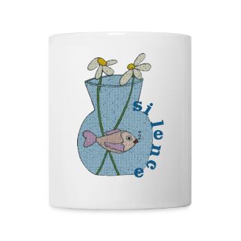 fisch im glas gewebe - Tasse - Weiß - Vorne