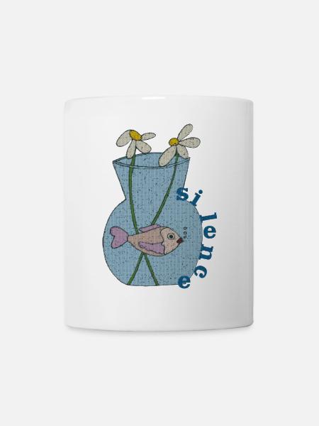 fisch im glas gewebe - Tasse - Weiß