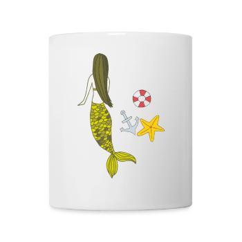 Heure avancée de Mermaid - Mug blanc - blanc - Devant