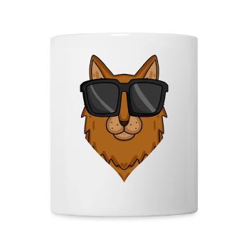 Coole Katze mit Sonnenbrille - Katzenrasse Somali - Tasse - Weiß - Vorne