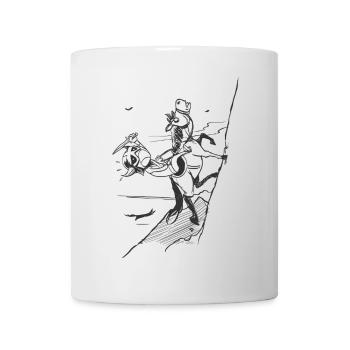 Cliff ascent — graphic silhouette - Mug - white - Front