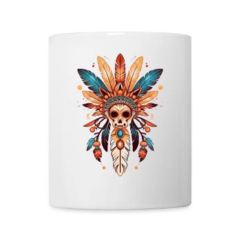 Sun Feathers Skull - Mug - white - Front