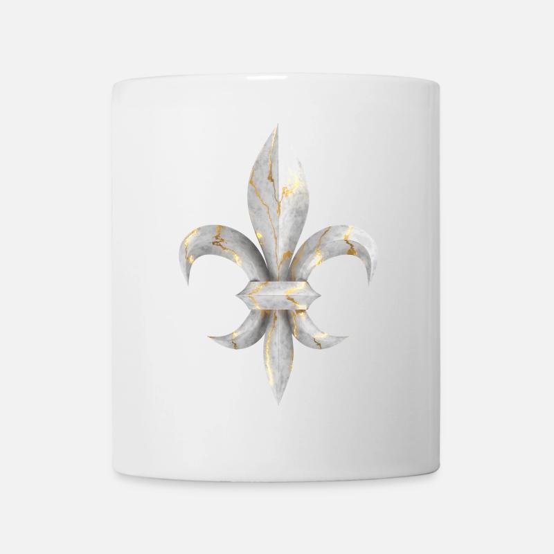 Fleur de Lys / Fleur de Lis Marmor mit Goldadern - Tasse - Weiß