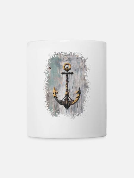 Anker Tattoo Seilkunst - Tasse - Weiß