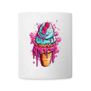 Gâteau glacé coloré aux fruits - Mug blanc - blanc - Devant