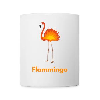 Flammingo Flamingo Feuer Shirt mit Witz - Tasse - Weiß - Vorne