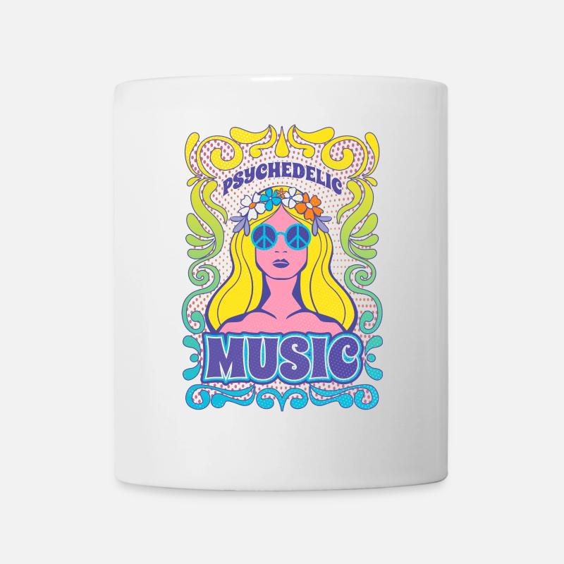 Hippie Music Graphic - Mug - white