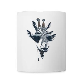 The portrait of a giraffe with sunglasses - Mug - white - Front