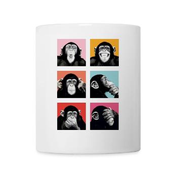 Pop-Art Affe Farbexplosion - Tasse - Weiß - Vorne