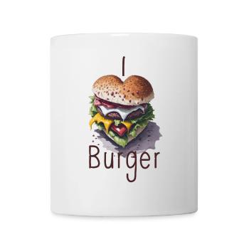 ich liebe Burger - Tasse - Weiß - Vorne