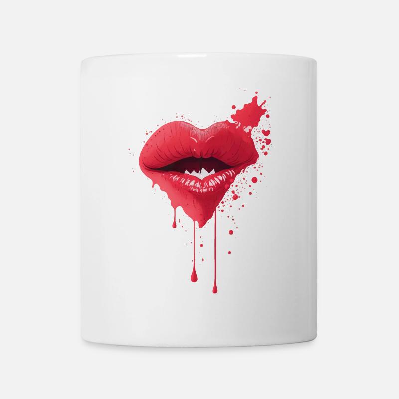 Liebliche Lippen Schmelzende Rote Lippen Kunst - Tasse - Weiß