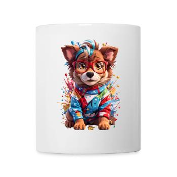 Süßer 3D Hund - Tasse - Weiß - Vorne