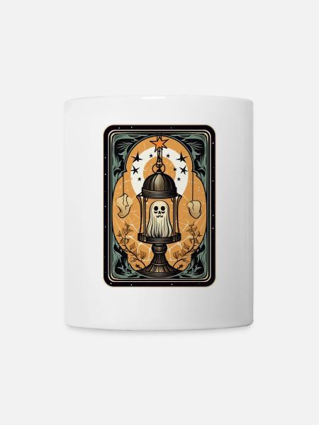Fantôme dans une cage Cage de Tarot - Mug blanc - blanc