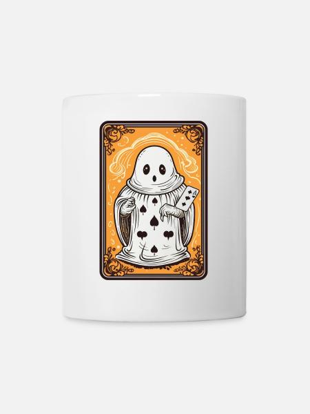 Tarot Karte Geist mit Pik Ass Karte - Tasse - Weiß