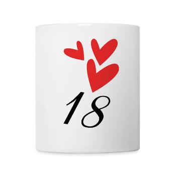 18. 18 JAHRE ALT. 18-jähriges JUBILÄUM. GEBURTSTAG 18 JAHRE. - Tasse - Weiß - Vorne