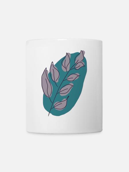 Blätter - Tasse - Weiß